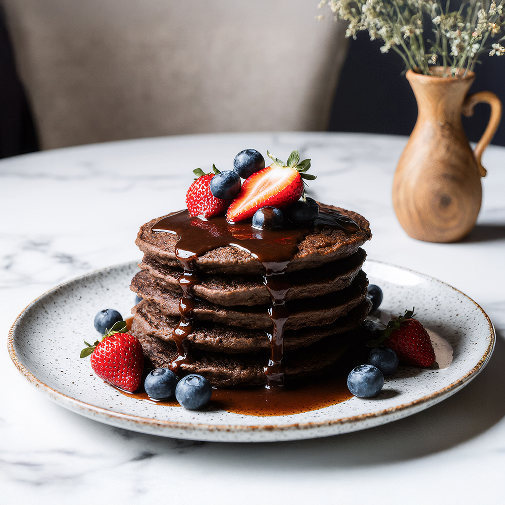 PANCAKES CHOCOLATE & BLUEBERRY (3 PIECES)